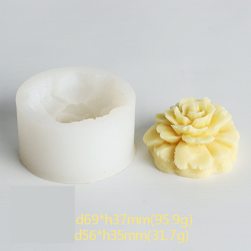 3D Flower Silicone Mold DIY Rose Peony Fragrance Candle Hand Soap