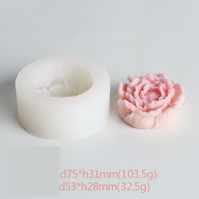 3D Flower Silicone Mold DIY Rose Peony Fragrance Candle Hand Soap