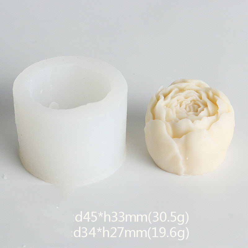 3D Flower Silicone Mold DIY Rose Peony Fragrance Candle Hand Soap