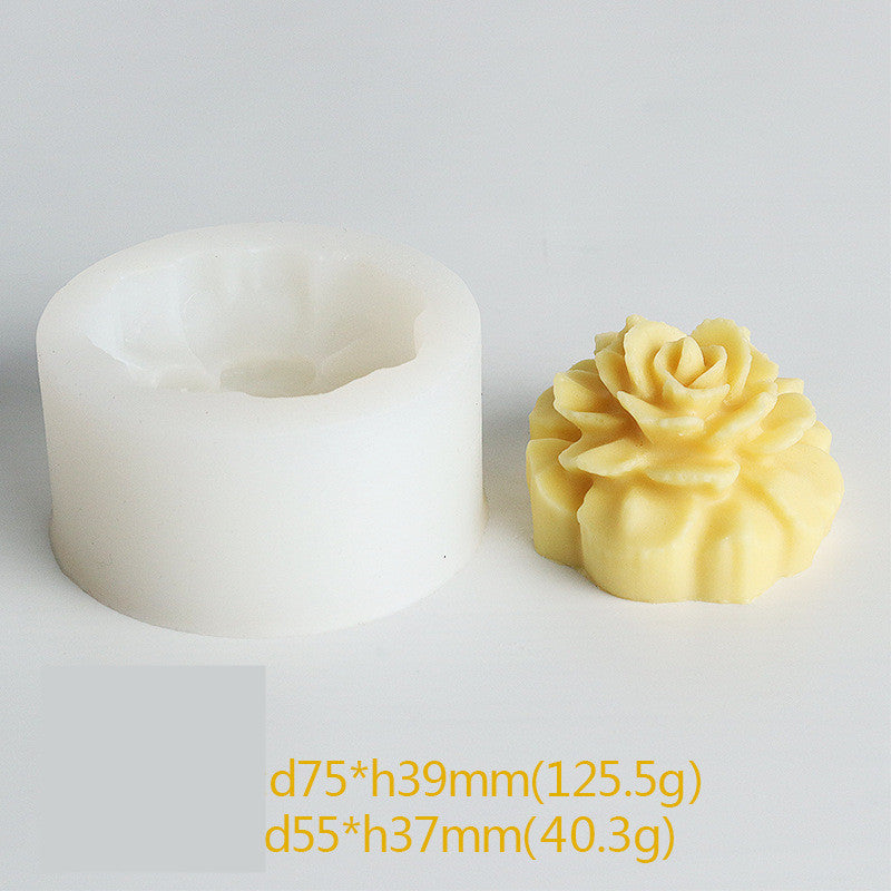 3D Flower Silicone Mold DIY Rose Peony Fragrance Candle Hand Soap